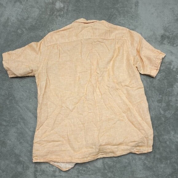 Weatherproof Vintage Mens XL Linen Blend Button-Up Shirt Orange a0990 - Picture 7 of 8